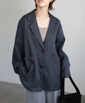 【セレクトモカ/SELECT MOCA】のチェック柄テーラードジャケット 人気、トレンドファッション・服の通販 founy(ファニー) ファッション Fashion レディースファッション Fashion for Women アウター Coat / Outerwear Collection レディースジャケット・軽アウター Jackets テーラードジャケット / 通勤・きれいめスタイル Tailored Jackets & Blazers チェック Check, Plaid, Tartan バランス Balance, Style Balance ロング Long, Long-Length 洗える Machine Washable 秋 Autumn |ID:prp329100004681924