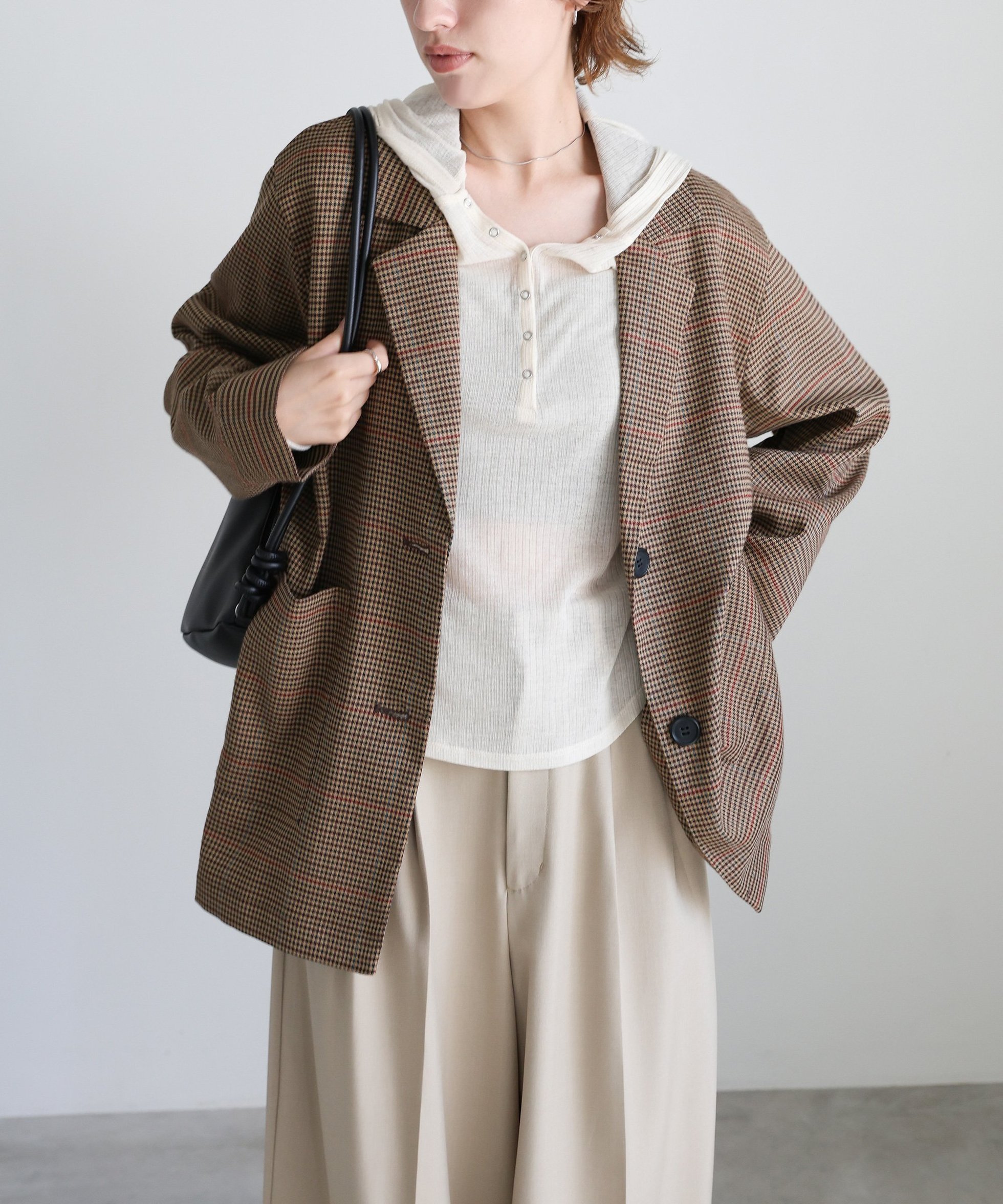 【セレクトモカ/SELECT MOCA】のチェック柄テーラードジャケット インテリア・キッズ・メンズ・レディースファッション・服の通販 founy(ファニー) 　ファッション　Fashion　レディースファッション　Fashion for Women　アウター　Coat / Outerwear Collection　レディースジャケット・軽アウター　Jackets　テーラードジャケット / 通勤・きれいめスタイル　Tailored Jackets & Blazers　チェック　Check, Plaid, Tartan　バランス　Balance, Style Balance　ロング　Long, Long-Length　洗える　Machine Washable　秋　Autumn　ブラウン-800|ID: prp329100004681924 ipo3291000000033919705