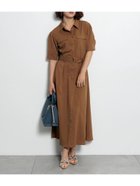 【テチチ/Te chichi】の麻調Wポケットシャツワンピース キャメル|ID: prp329100004681930 ipo3291000000033814250