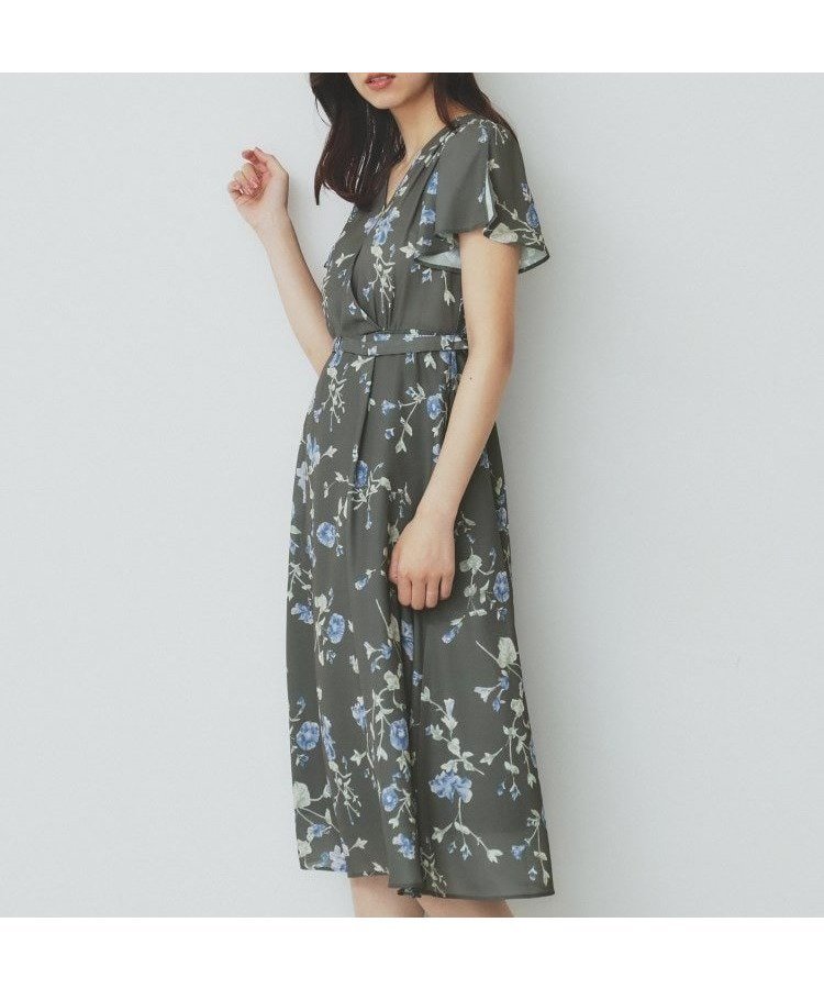【インデックス/INDEX】のカシュクールフラワーワンピース【洗濯機洗い可】 人気、トレンドファッション・服の通販 founy(ファニー) 　ファッション　Fashion　レディースファッション　Fashion for Women　ワンピース　Dresses　ギャザー　Gathered, Ruffled　スリット　Slit, Slit Detail　スリーブ　Sleeve, Long Sleeve / Short Sleeve　フラワー　Flower, Floral　フレア　Flare, Flared　ポケット　Pocket, Pocket Detail　 other-1|ID: prp329100004681989 ipo3291000000033814533