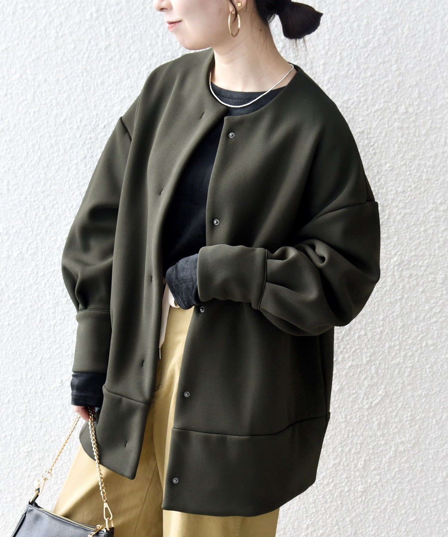 【シップス フォー ウィメン/SHIPS】の【WEB限定】SHIPS any 洗濯機可能 ダンボール コクーン ノーカラー コート 人気、トレンドファッション・服の通販 founy(ファニー) 　ファッション　Fashion　レディースファッション　Fashion for Women　アウター　Coat / Outerwear Collection　コート・ロングコート・ピーコート　Long Coats, Peacoats & More　洗える　Machine Washable　カフス　Cuff Design　コクーン　Cocoon, Cocoon Silhouette　スウェット / スエット　Sweatshirt, Sweatwear　ストール　Stole, Wrap　スリーブ　Sleeve, Long Sleeve / Short Sleeve　デニム　Denim, Jeans Material　羽織　Haori, Light Jacket　マフラー　Scarf, Muffler　2025年　2025　2025-2026秋冬・A/W　Autumn/Winter 2025–26 AW25–26　 other-1|ID: prp329100004681999 ipo3291000000035020188