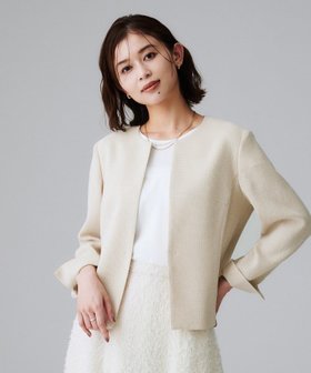 【アンタイトル/UNTITLED】の【短丈/日本製】カラミ風メッシュ ノーカラージャケット 人気、トレンドファッション・服の通販 founy(ファニー) ファッション Fashion レディースファッション Fashion for Women アウター Coat / Outerwear Collection レディースジャケット・軽アウター Jackets ノーカラージャケット / シンプル上品コーデ Collarless Jackets 秋 Autumn シアー Sheer, See-Through ジャケット Jacket, Outerwear スマート Smart, Elegant スリット Slit, Slit Detail フォーマル Formal, Dressy フロント Front, Front Design ポケット Pocket, Pocket Detail ミックス Mix, Mixed Style メッシュ Mesh, Net Fabric おすすめ Recommended / Our Picks 日本製 Made In Japan |ID:prp329100004682029