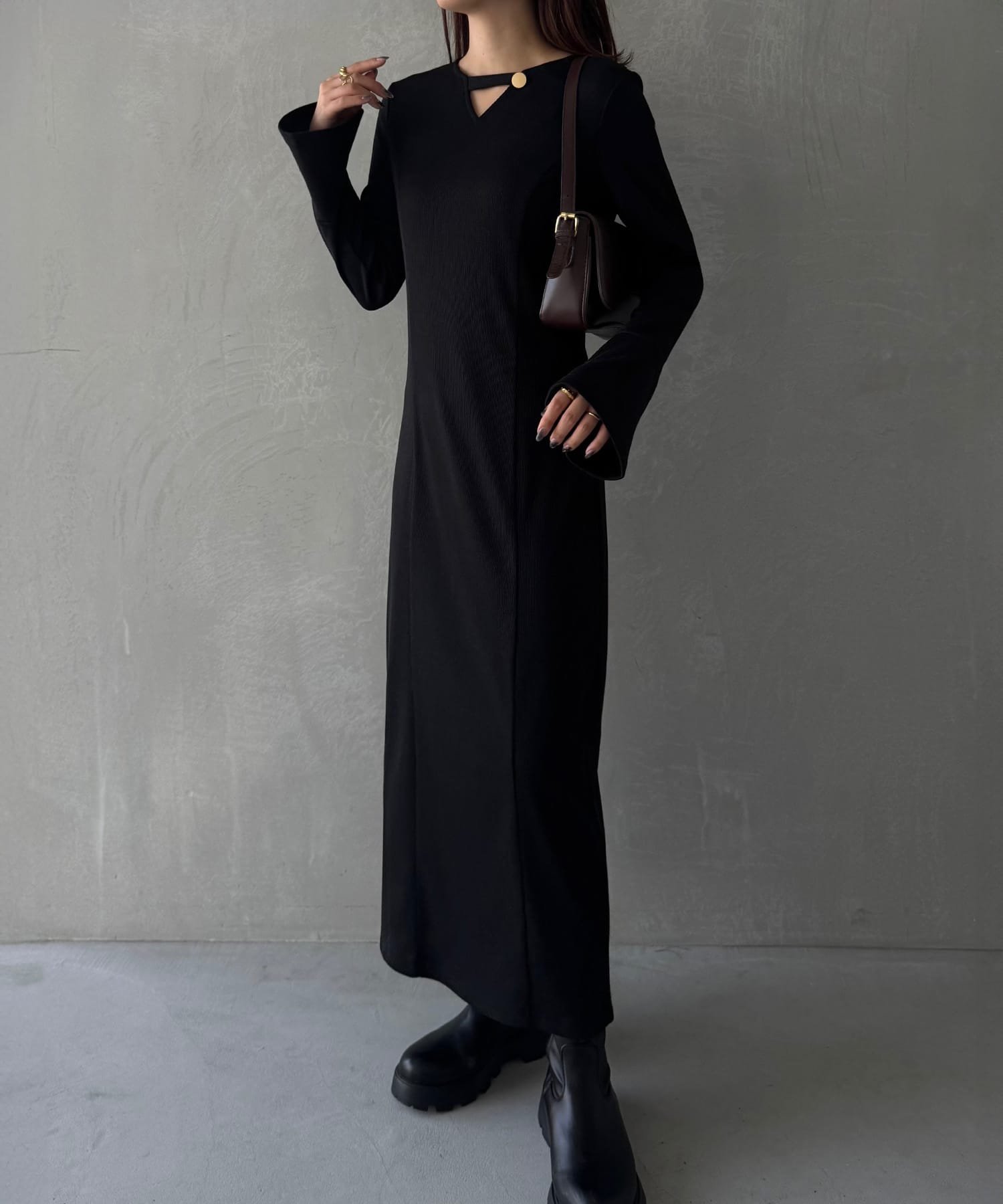 【ジュノア/JUNOAH】のフレアスリーブIラインリブワンピース 人気、トレンドファッション・服の通販 founy(ファニー) 　ファッション　Fashion　レディースファッション　Fashion for Women　ワンピース　Dresses　スリーブ　Sleeve, Long Sleeve / Short Sleeve　フレア　Flare, Flared　 other-1|ID: prp329100004682130 ipo3291000000033979572