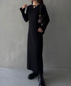 【ジュノア/JUNOAH】のフレアスリーブIラインリブワンピース ブラック|ID: prp329100004682130 ipo3291000000033979573
