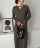 【ジュノア/JUNOAH】のフレアスリーブIラインリブワンピース ダークブラウン|ID: prp329100004682130 ipo3291000000033979574