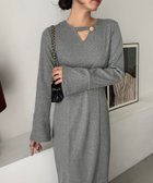 【ジュノア/JUNOAH】のフレアスリーブIラインリブワンピース グレー|ID: prp329100004682130 ipo3291000000033979577