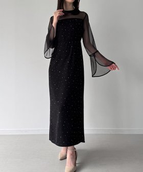 【ジュノア/JUNOAH】のベルスリーブキラキラタイトドレス 人気、トレンドファッション・服の通販 founy(ファニー) ファッション Fashion レディースファッション Fashion for Women ワンピース Dresses フォーマル・パーティードレス・結婚式用ドレス Elegant & Casual Dresses |ID:prp329100004682134