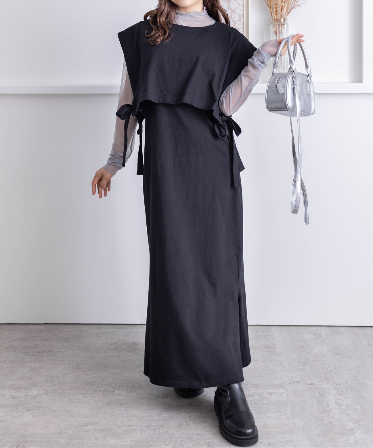 【クリア/clear】のタンクカットソーワンピース ノースリーブトップス シアーインナーセット 人気、トレンドファッション・服の通販 founy(ファニー) 　ファッション　Fashion　レディースファッション　Fashion for Women　ワンピース　Dresses　ショート　Short, Short Length　ジャケット　Jacket, Outerwear　スウェット / スエット　Sweatshirt, Sweatwear　スリット　Slit, Slit Detail　デニム　Denim, Jeans Material　 other-1|ID: prp329100004682139 ipo3291000000033980159