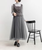 【ランダ/RANDA】のスクエアネックジレ チュールスカート GRAY|ID: prp329100004682157 ipo3291000000033815345