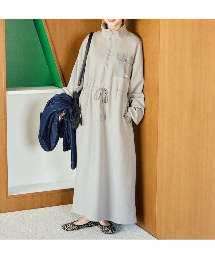 【フリークスストア/FREAK'S STORE】の別注 裏起毛 ハーフジップ ウエスト リボン ワンピース【限定展開】 25AW インテリア・キッズ・メンズ・レディースファッション・服の通販 founy(ファニー) 　ファッション　Fashion　レディースファッション　Fashion for Women　ワンピース　Dresses　2025年　2025　2025-2026秋冬・A/W　Autumn/Winter 2025–26 AW25–26　冬　Winter / This Winter　スペシャル　Special, Limited Edition　トレンド　Trend, Trending Now　リボン　Ribbon, Bow　別注　Limited Edition, Custom Order　A/W・秋冬　Autumn/Winter　ベージュ|ID: prp329100004682167 ipo3291000000034032751
