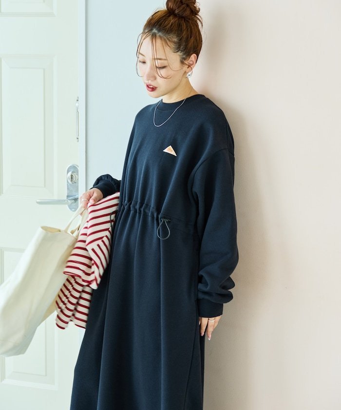 【フリークスストア/FREAK'S STORE】の別注 裏起毛 ウエスト ドローコード ワンピース【限定展開】 25AW インテリア・キッズ・メンズ・レディースファッション・服の通販 founy(ファニー) 　ファッション　Fashion　レディースファッション　Fashion for Women　ワンピース　Dresses　2025年　2025　2025-2026秋冬・A/W　Autumn/Winter 2025–26 AW25–26　スペシャル　Special, Limited Edition　ドローコード　Drawcord, Drawstring Cord　別注　Limited Edition, Custom Order　ブラック|ID: prp329100004682180 ipo3291000000034622462