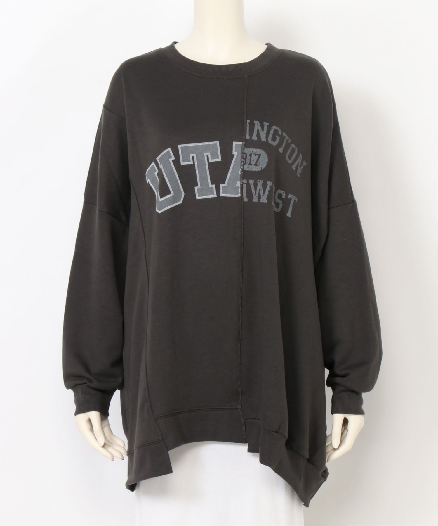 【リラクロ/relaclo】のmitis/TC裏毛リメイク風チュニック インテリア・キッズ・メンズ・レディースファッション・服の通販 founy(ファニー) 　ファッション　Fashion　レディースファッション　Fashion for Women　トップス・カットソー　Cut & Sew Tops　チュニック　Tunic, Long Top　リメイク　Remake, Reconstructed　チャコール|ID: prp329100004682182 ipo3291000000033815461