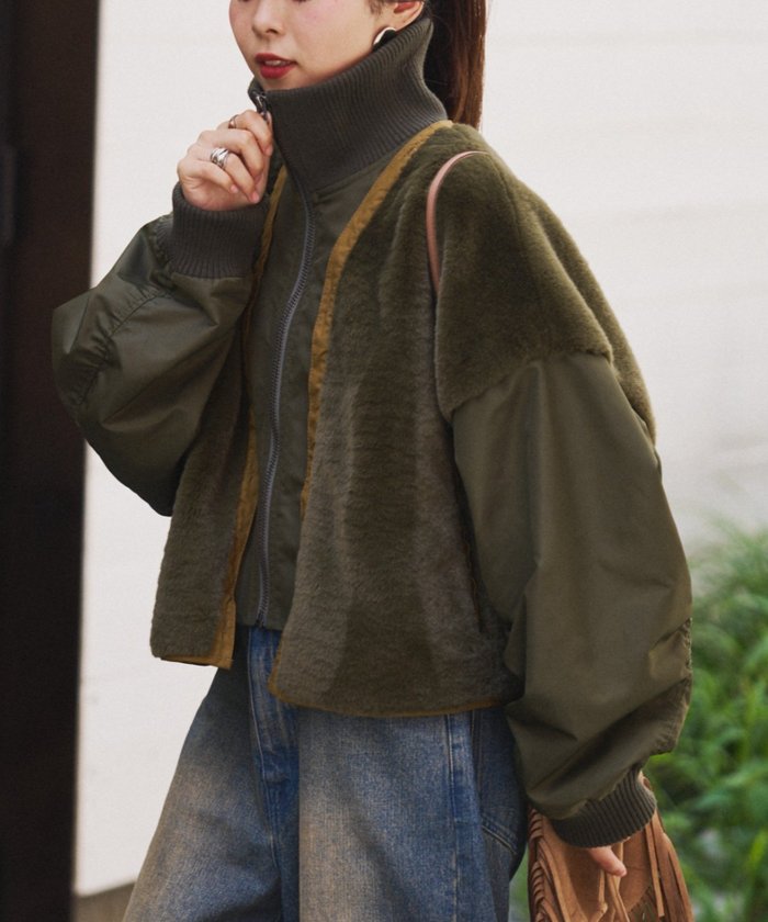 【チャオパニックティピー/CIAOPANIC TYPY】の【etsinta】ファー切替ショートスタンドジャケット/WEB限定カラーあり インテリア・キッズ・メンズ・レディースファッション・服の通販 founy(ファニー) https://founy.com/ ファッション Fashion レディースファッション Fashion for Women アウター Coat / Outerwear Collection レディースジャケット・軽アウター Jackets 切替 Switching, Contrast Panel ショート Short, Short Length シンプル Simple, Minimal ジャケット Jacket, Outerwear スタンド Stand Collar, Upright Stand スラックス Slacks, Dress Pants デニム Denim, Jeans Material トレンド Trend, Trending Now 定番 Standard, Basic Item パイピング Piping, Trim Design フェイクファー Faux Fur, Imitation Fur リメイク Remake, Reconstructed ロング Long, Long-Length おすすめ Recommended / Our Picks エレガント 上品 Elegant |ID: prp329100004682227 ipo3291000000034493923