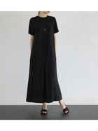 【ラシュッド/LASUD】のバックジップタックロングワンピース ブラック|ID: prp329100004682236 ipo3291000000033992204