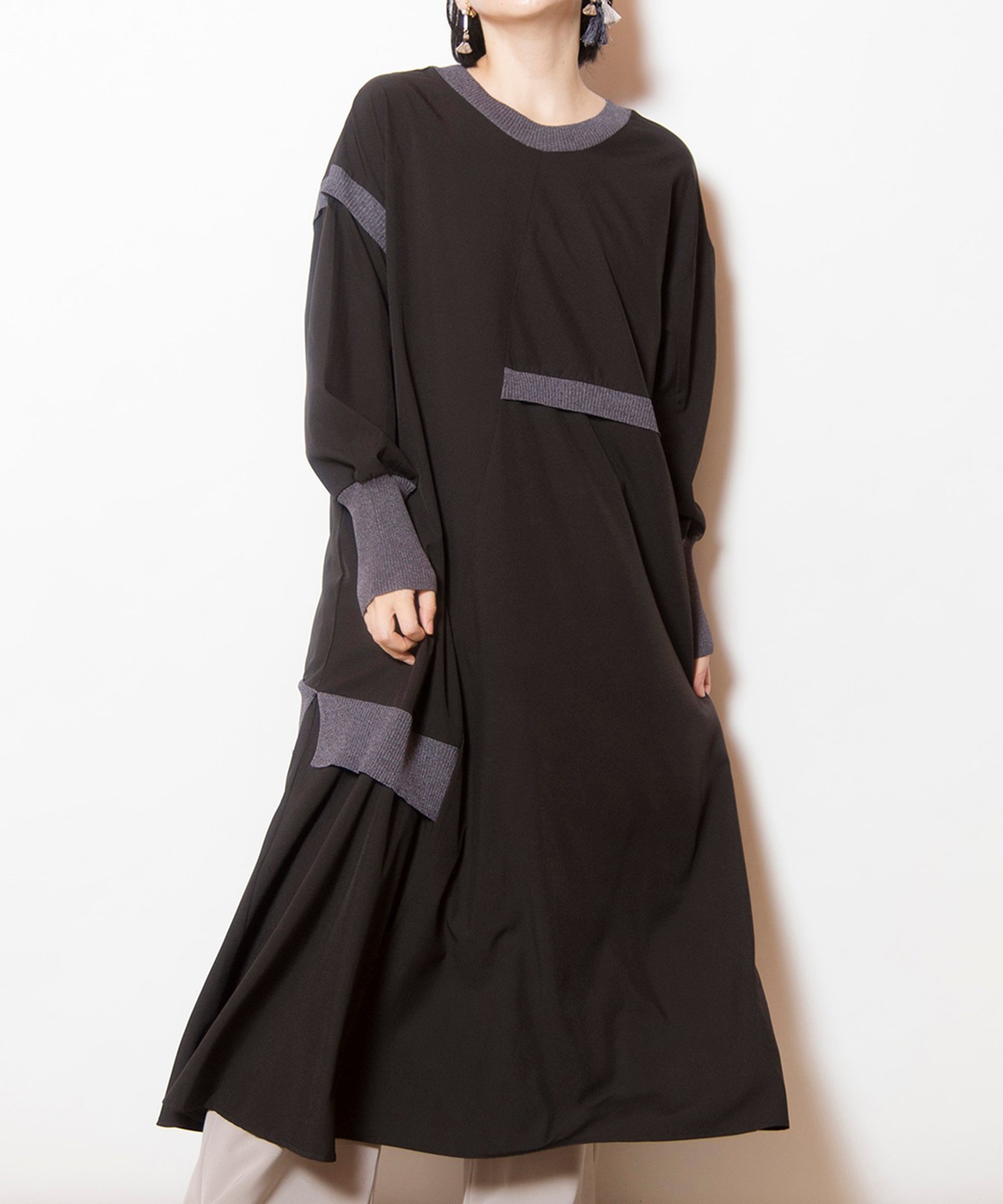 【オズモーシス/OSMOSIS】の2WAY切替ワンピース インテリア・キッズ・メンズ・レディースファッション・服の通販 founy(ファニー) 　ファッション　Fashion　レディースファッション　Fashion for Women　ワンピース　Dresses　インナー　Innerwear　ブロック　Block, Solid Block Pattern　再入荷　Restock / Back in Stock　切替　Switching, Contrast Panel　A/W・秋冬　Autumn/Winter　BLACK|ID: prp329100004682257 ipo3291000000033815779