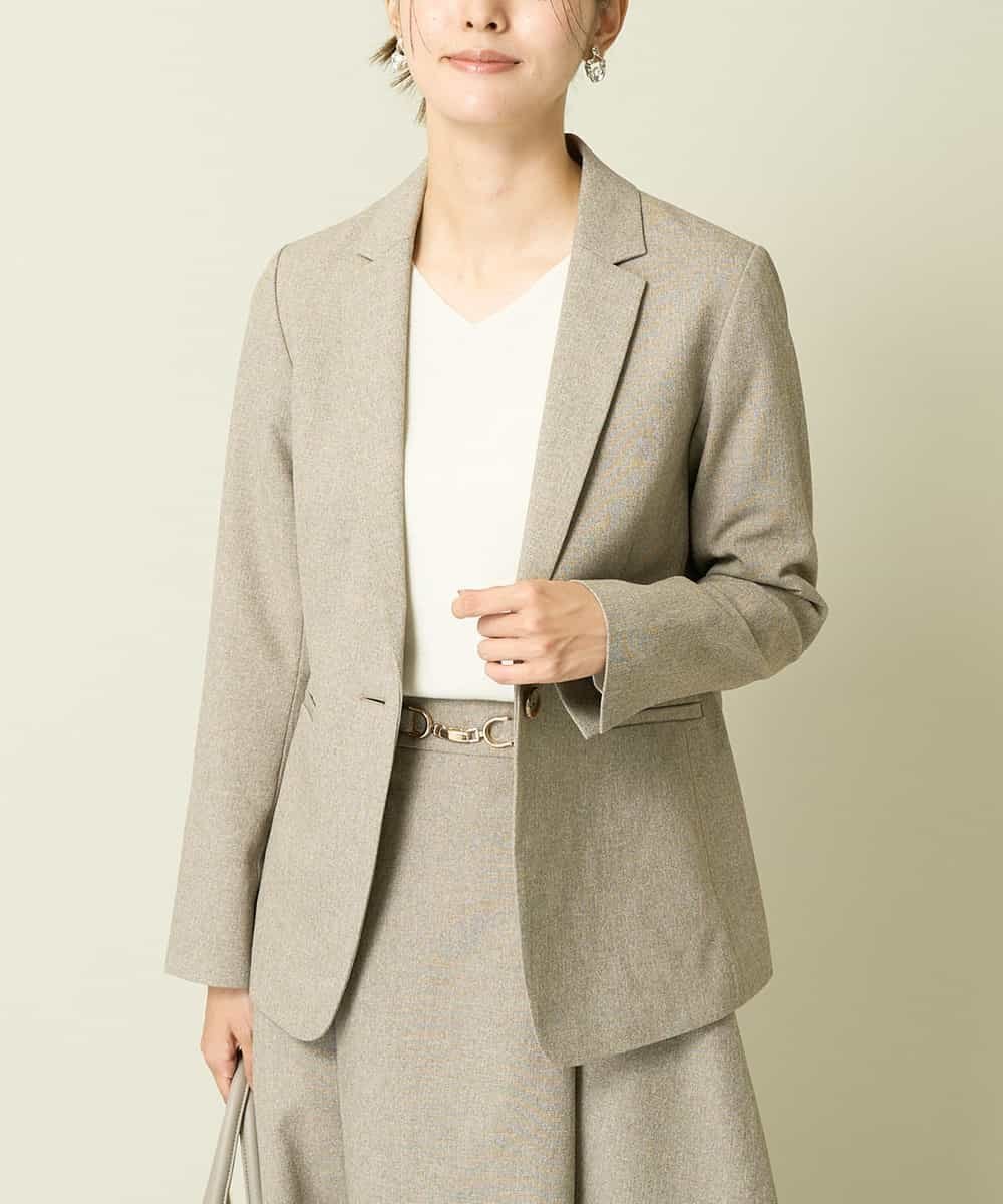 【アー ヴェー ヴェー/a.v.v】の【洗える/イージーケア/毛玉になりにくい/ストレッチ/吸水速乾】ツイード調テーラードジャケット インテリア・キッズ・メンズ・レディースファッション・服の通販 founy(ファニー) 　ファッション　Fashion　レディースファッション　Fashion for Women　アウター　Coat / Outerwear Collection　レディースジャケット・軽アウター　Jackets　テーラードジャケット / 通勤・きれいめスタイル　Tailored Jackets & Blazers　インナー　Innerwear　洗える　Machine Washable　クロップド　Cropped, Short Length　吸水　Absorbent, Quick-Dry　ジャケット　Jacket, Outerwear　ストレッチ　Stretch, Stretchy Fabric　ストレート　Straight, Straight Cut　セットアップ　Set-Up, Coordinated Outfit　ツイード　Twill, Twill Weave　定番　Standard, Basic Item　ハイネック　High Neck, Mock Neck　フレア　Flare, Flared　ベーシック　Basic, Essential　ポケット　Pocket, Pocket Detail　メランジ　Melange, Mixed Yarn　ワイド　Wide, Wide Fit　再入荷　Restock / Back in Stock　ビジネス 仕事 通勤　Business / Work / Commuting　ベージュ|ID: prp329100004682276 ipo3291000000034498758