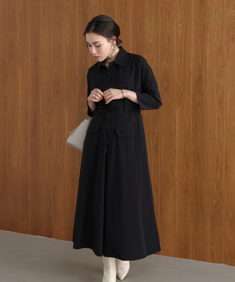 【バブ ブージュルード/Bab Bou Jeloud】のストレッチミニマルワンピース インテリア・キッズ・メンズ・レディースファッション・服の通販 founy(ファニー) 　ファッション　Fashion　レディースファッション　Fashion for Women　ワンピース　Dresses　シンプル　Simple, Minimal　ロング　Long, Long-Length　エレガント 上品　Elegant　再入荷　Restock / Back in Stock　BLACK|ID: prp329100004682278 ipo3291000000033815853
