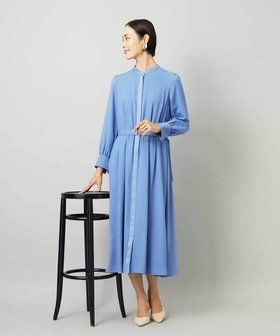 【ミッシェルクラン/MICHEL KLEIN】のノーカラーフレアーワンピース 人気、トレンドファッション・服の通販 founy(ファニー) ファッション Fashion レディースファッション Fashion for Women ワンピース Dresses オケージョン Occasion Wear 洗える Machine Washable コンパクト Compact, Small Size サテン Satin, Glossy Fabric シューズ Shoes, Footwear シンプル Simple, Minimal ジャケット Jacket, Outerwear ストレッチ Stretch, Stretchy Fabric フラット Flat, Flat Shoes フロント Front, Front Design ペチコート Petticoat, Underskirt ポケット Pocket, Pocket Detail エレガント 上品 Elegant |ID:prp329100004682345