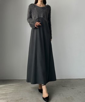 【ジュノア/JUNOAH】のLouere ャギーショートニット+セミフレアキャミワンピースSET 人気、トレンドファッション・服の通販 founy(ファニー) ファッション Fashion レディースファッション Fashion for Women ワンピース Dresses キャミソールワンピース Camisole Dresses |ID:prp329100004682351