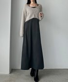 【ジュノア/JUNOAH】のLouere ャギーショートニット+セミフレアキャミワンピースSET チャコール|ID: prp329100004682351 ipo3291000000035123380