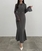 【ジュノア/JUNOAH】のCENEA シアートップス+テーラードマーメイドジャンパースカートset チャコール|ID: prp329100004682353 ipo3291000000034652939