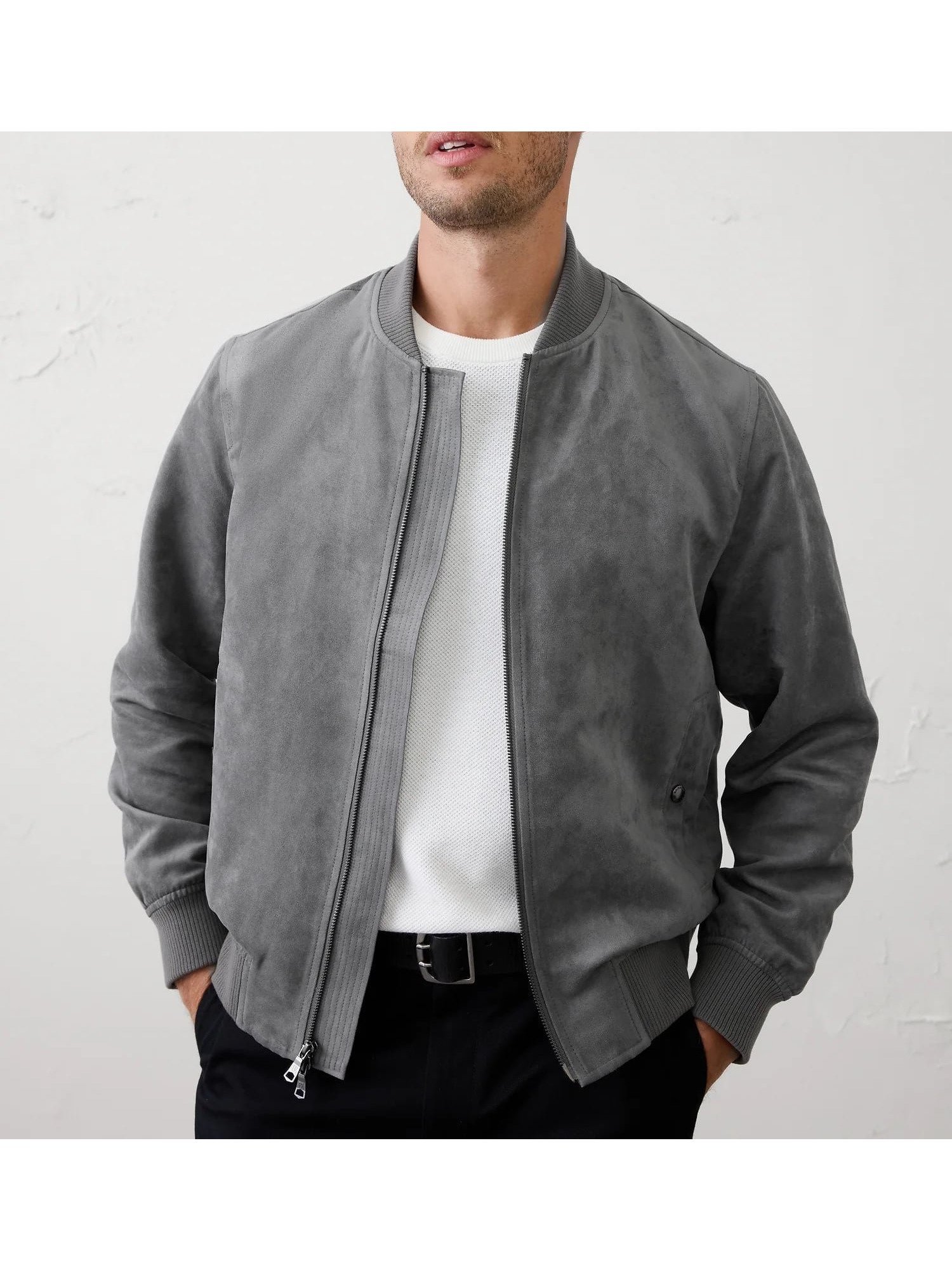 【バナナリパブリック ファクトリーストア/BANANA REPUBLIC FACTORY STORE】のBANANA REPUBLIC FACTORY STORE ヴィーガンスエード ボンバー ジャケット インテリア・キッズ・メンズ・レディースファッション・服の通販 founy(ファニー) 　ファッション　Fashion　レディースファッション　Fashion for Women　アウター　Coat / Outerwear Collection　レディースジャケット・軽アウター　Jackets　ジャケット　Jacket, Outerwear　ポケット　Pocket, Pocket Detail　CHARCOAL|ID: prp329100004682356 ipo3291000000033990832