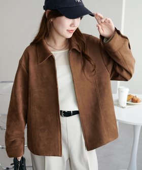 【ディスコート/Discoat】の【AW先行 】フェイクスエードジャケット 人気、トレンドファッション・服の通販 founy(ファニー) ファッション Fashion レディースファッション Fashion for Women アウター Coat / Outerwear Collection レディースジャケット・軽アウター Jackets ショルダー Shoulder, Shoulder Strap ジップ Zip, Zipper ジャケット Jacket, Outerwear ドロップ Drop Shoulder, Dropped Style フロント Front, Front Design ボックス Boxy, Box Shape エレガント 上品 Elegant |ID:prp329100004682364