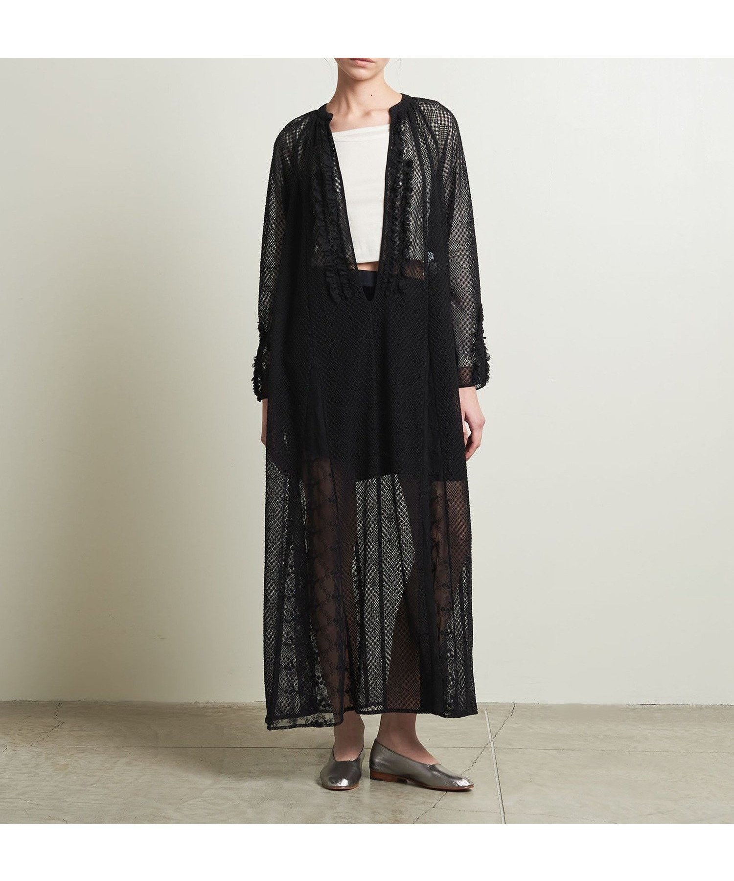 【ユナイテッドアローズ/UNITED ARROWS】のATTISESSION レース ワンピース 人気、トレンドファッション・服の通販 founy(ファニー) 　ファッション　Fashion　レディースファッション　Fashion for Women　ワンピース　Dresses　コンパクト　Compact, Small Size　スタンド　Stand Collar, Upright Stand　デニム　Denim, Jeans Material　トレンド　Trend, Trending Now　フレア　Flare, Flared　ミニスカート　Mini Skirt, Short Skirt　レース　Lace, Lace Fabric　ロング　Long, Long-Length　ワイド　Wide, Wide Fit　おすすめ　Recommended / Our Picks　エレガント 上品　Elegant　 other-1|ID: prp329100004682375 ipo3291000000033816257