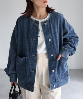 【リベリー/Riberry】のノーカラーデニムカバーオールジャケット 人気、トレンドファッション・服の通販 founy(ファニー) ファッション Fashion レディースファッション Fashion for Women アウター Coat / Outerwear Collection レディースジャケット・軽アウター Jackets おすすめ Recommended / Our Picks ジャケット Jacket, Outerwear スウェット / スエット Sweatshirt, Sweatwear セットアップ Set-Up, Coordinated Outfit デニム Denim, Jeans Material トレンド Trend, Trending Now ポケット Pocket, Pocket Detail ロング Long, Long-Length 冬 Winter / This Winter 定番 Standard, Basic Item 春 Spring 秋 Autumn |ID:prp329100004682381
