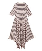 【キャンディストリッパー/Candy Stripper】のMULTI BORDER FLARE ONE-PIECE 人気、トレンドファッション・服の通販 founy(ファニー) ファッション Fashion レディースファッション Fashion for Women おすすめ Recommended / Our Picks イレギュラーヘム Irregular Hem テレコ Ribbed, Rib Stitch デニム Denim, Jeans Material バランス Balance, Style Balance フレア Flare, Flared ボーダー Border, Stripe 夏 Summer thumbnail PINK|ID: prp329100004682388 ipo3291000000033816329