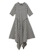 【キャンディストリッパー/Candy Stripper】のMULTI BORDER FLARE ONE-PIECE 人気、トレンドファッション・服の通販 founy(ファニー) ファッション Fashion レディースファッション Fashion for Women おすすめ Recommended / Our Picks イレギュラーヘム Irregular Hem テレコ Ribbed, Rib Stitch デニム Denim, Jeans Material バランス Balance, Style Balance フレア Flare, Flared ボーダー Border, Stripe 夏 Summer thumbnail BLACK|ID: prp329100004682388 ipo3291000000033816331