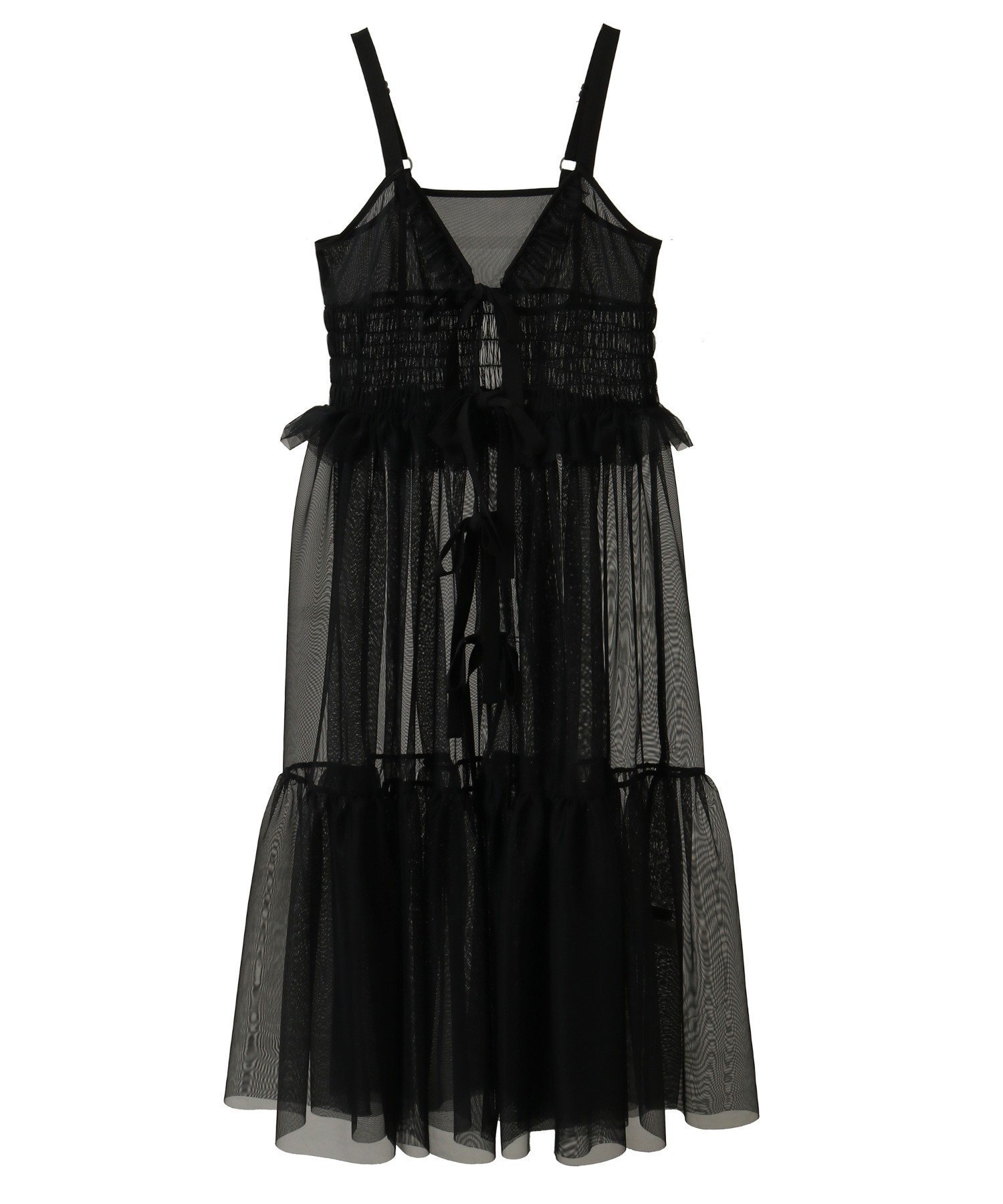 【キャンディストリッパー/Candy Stripper】のTULLE LINGERIE DRESS インテリア・キッズ・メンズ・レディースファッション・服の通販 founy(ファニー) 　ファッション　Fashion　レディースファッション　Fashion for Women　ワンピース　Dresses　フォーマル・パーティードレス・結婚式用ドレス　Elegant & Casual Dresses　ガーリー　Girly, Feminine Style　コンパクト　Compact, Small Size　シャーリング　Shirring, Ruched　チュール　Tulip, Tulip Motif　バランス　Balance, Style Balance　ビスチェ　Bustier, Corset Top　リボン　Ribbon, Bow　BLACK|ID: prp329100004682391 ipo3291000000033816346