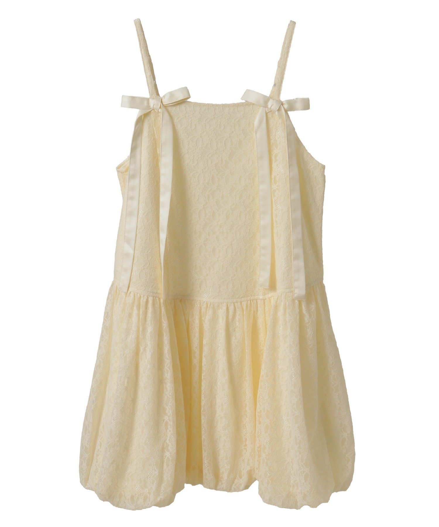 【キャンディストリッパー/Candy Stripper】のLACY BALLON MINI ONE-PIECE 人気、トレンドファッション・服の通販 founy(ファニー) 　ファッション　Fashion　レディースファッション　Fashion for Women　インナー　Innerwear　ガーリー　Girly, Feminine Style　キャミソール　Camisole, Spaghetti Strap Top　バルーン　Balloon, Balloon Silhouette　リボン　Ribbon, Bow　レース　Lace, Lace Fabric　無地　Plain, Solid Color　 other-1|ID: prp329100004682396 ipo3291000000033816363