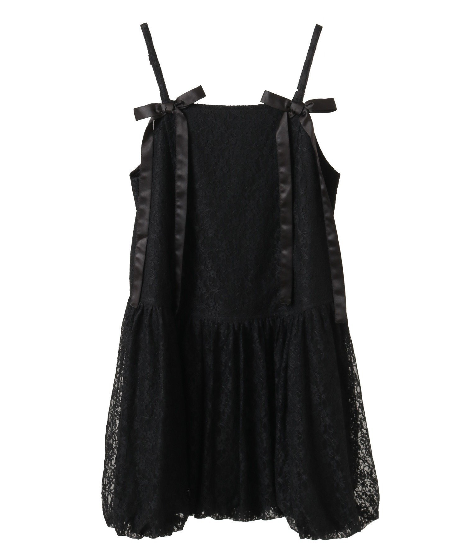【キャンディストリッパー/Candy Stripper】のLACY BALLON MINI ONE-PIECE インテリア・キッズ・メンズ・レディースファッション・服の通販 founy(ファニー) 　ファッション　Fashion　レディースファッション　Fashion for Women　インナー　Innerwear　ガーリー　Girly, Feminine Style　キャミソール　Camisole, Spaghetti Strap Top　バルーン　Balloon, Balloon Silhouette　リボン　Ribbon, Bow　レース　Lace, Lace Fabric　無地　Plain, Solid Color　BLACK|ID: prp329100004682396 ipo3291000000033816366
