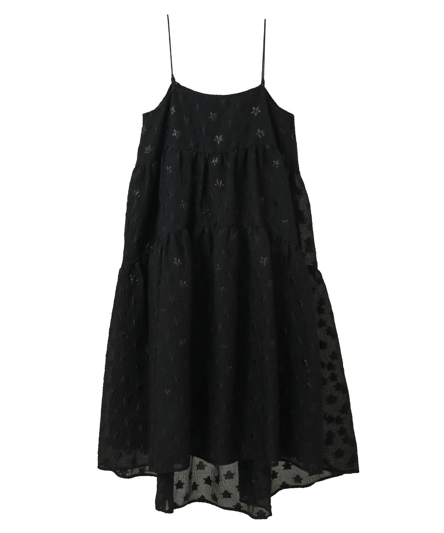 【キャンディストリッパー/Candy Stripper】のSTAR JACQUARD SHEER DRESS インテリア・キッズ・メンズ・レディースファッション・服の通販 founy(ファニー) 　ファッション　Fashion　レディースファッション　Fashion for Women　ワンピース　Dresses　フォーマル・パーティードレス・結婚式用ドレス　Elegant & Casual Dresses　おすすめ　Recommended / Our Picks　オーガンジー　Organza Fabric　ダウン　Down, Puffer　ティアード　Tiered, Tiered Style　デニム　Denim, Jeans Material　ドレス　Dress, One-Piece　パステル　Pastel, Soft Color　BLACK×BLACK LAME|ID: prp329100004682400 ipo3291000000033816385