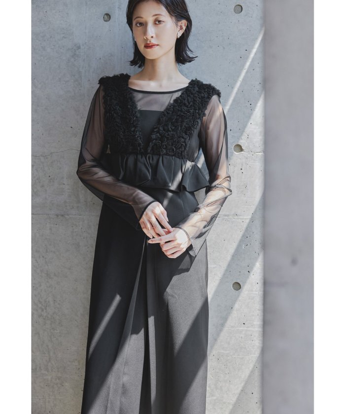 【ビーフラット/bflat】のチュールフリルペプラムドレス 2点セット シアー トップス 結婚式 成人式 二次会 インテリア・キッズ・メンズ・レディースファッション・服の通販 founy(ファニー) https://founy.com/ ファッション Fashion レディースファッション Fashion for Women トップス・カットソー Cut & Sew Tops ワンピース Dresses フォーマル・パーティードレス・結婚式用ドレス Elegant & Casual Dresses シアー Sheer, See-Through ドレス Dress, One-Piece ペプラム Peplum, Flared Hem ポケット Pocket, Pocket Detail おすすめ Recommended / Our Picks 結婚式 Wedding 披露宴 Wedding Reception 二次会 After Party |ID: prp329100004682411 ipo3291000000033816427
