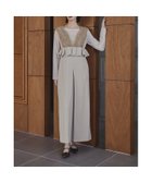 【ビーフラット/bflat】のチュールフリルペプラムドレス 2点セット シアー トップス 結婚式 成人式 二次会 ベージュ|ID: prp329100004682411 ipo3291000000033816432