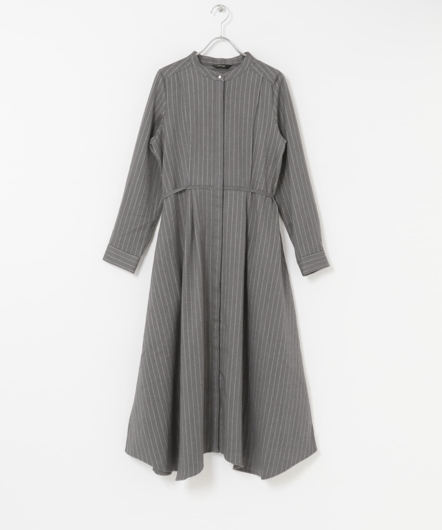 【アーバンリサーチ ロッソ/URBAN RESEARCH ROSSO】の『WEB限定』イレギュラーヘムワンピース インテリア・キッズ・メンズ・レディースファッション・服の通販 founy(ファニー) 　ファッション　Fashion　レディースファッション　Fashion for Women　ワンピース　Dresses　2025年　2025　2025-2026秋冬・A/W　Autumn/Winter 2025–26 AW25–26　冬　Winter / This Winter　ストライプ　Stripe, Striped Pattern　チェック　Check, Plaid, Tartan　フロント　Front, Front Design　エレガント 上品　Elegant　秋　Autumn　A/W・秋冬　Autumn/Winter　G/STRIPE|ID: prp329100004682447 ipo3291000000033816583