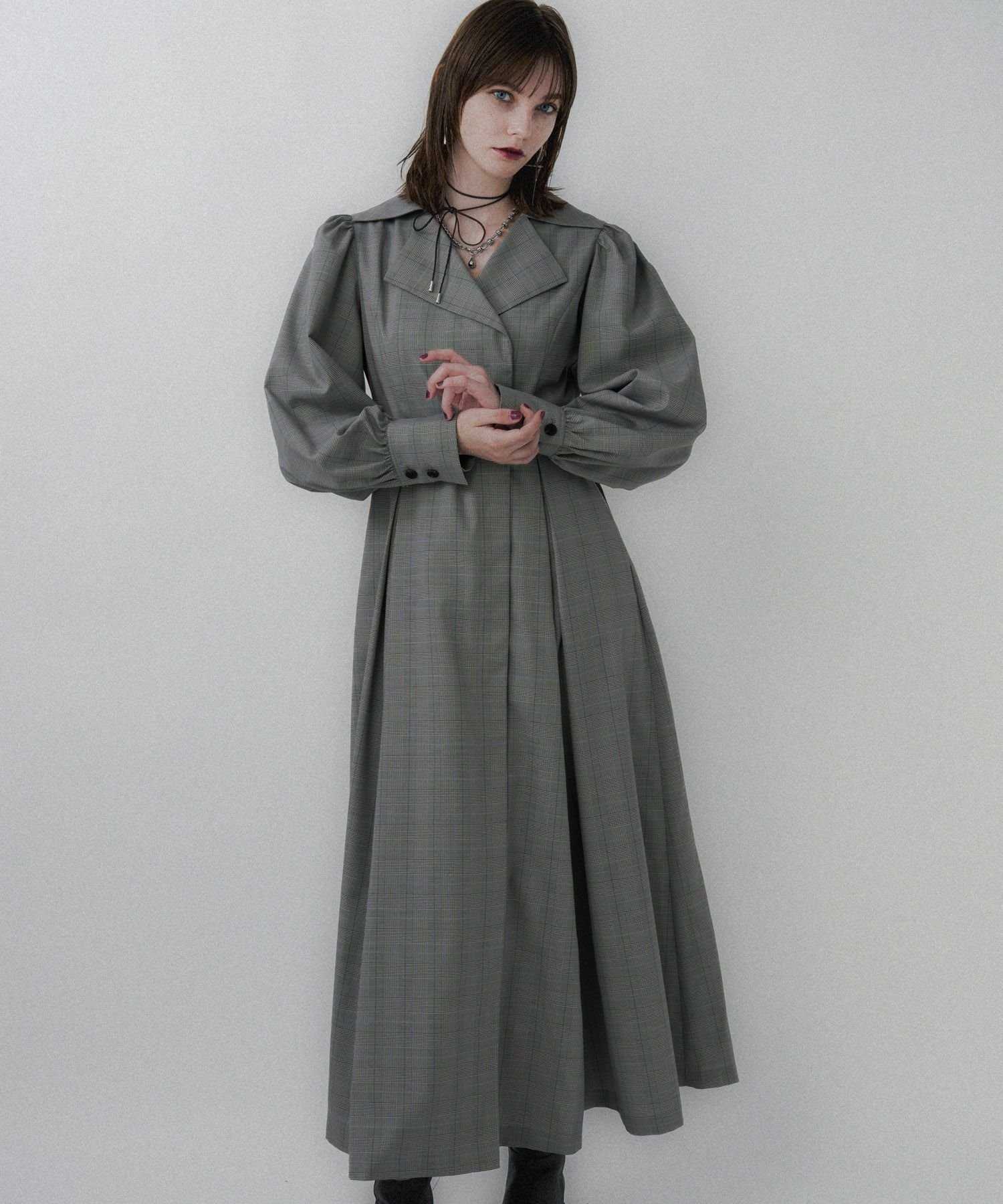 【ハレ/HARE】のアウターライクチェックワンピース 人気、トレンドファッション・服の通販 founy(ファニー) 　ファッション　Fashion　レディースファッション　Fashion for Women　アウター　Coat / Outerwear Collection　インナー　Innerwear　ウェーブ　Wavy Pattern　秋　Autumn　カフス　Cuff Design　クラシック　Classic, Timeless Style　クール　Cool, Chic　ショルダー　Shoulder, Shoulder Strap　シンプル　Simple, Minimal　ジャケット　Jacket, Outerwear　スタイリッシュ　Stylish, Fashionable　ストレート　Straight, Straight Cut　タートルネック　Turtleneck, High Neck　ダブル　Double, Double-Breasted　チェック　Check, Plaid, Tartan　チェーン　Chain, Chain Strap　ネックレス　Necklace, Pendant Necklace　フィット　Fit, Slim Fit　リボン　Ribbon, Bow　レース　Lace, Lace Fabric　おすすめ　Recommended / Our Picks　 other-1|ID: prp329100004682452 ipo3291000000033816603