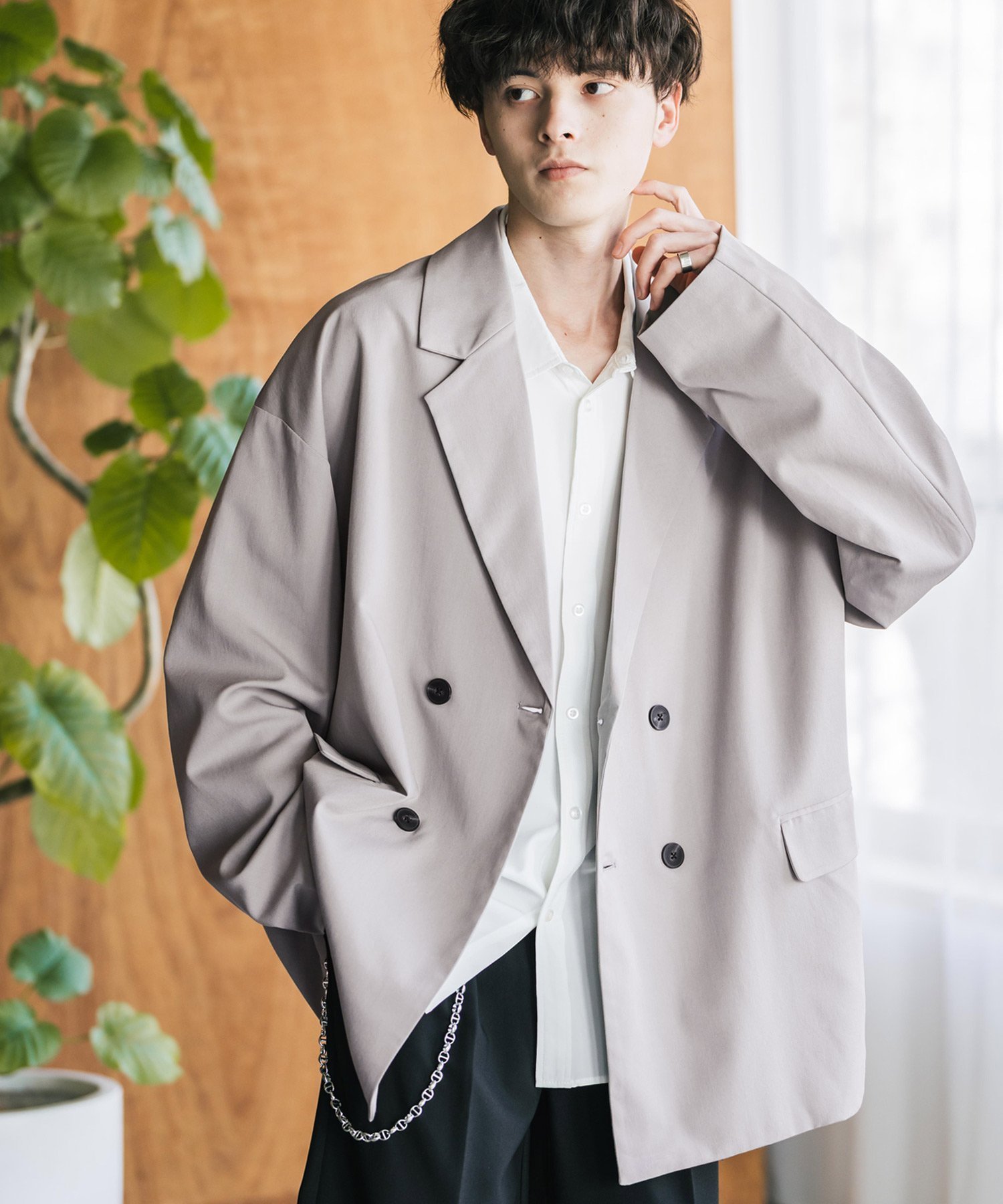 【ロッキーモンロー/Rocky Monroe】のオーバーサイズダブルテーラードジャケット インテリア・キッズ・メンズ・レディースファッション・服の通販 founy(ファニー) 　ファッション　Fashion　レディースファッション　Fashion for Women　アウター　Coat / Outerwear Collection　レディースジャケット・軽アウター　Jackets　テーラードジャケット / 通勤・きれいめスタイル　Tailored Jackets & Blazers　カットソー　Cut and Sewn Top　ジャケット　Jacket, Outerwear　ストレッチ　Stretch, Stretchy Fabric　ダブル　Double, Double-Breasted　トレンド　Trend, Trending Now　ドレープ　Drape, Draping Fabric　ベーシック　Basic, Essential　メンズ　Men's, Menswear　リラックス　Relax, Relaxed Fit　ルーズ　Loose, Oversized　ワイド　Wide, Wide Fit　再入荷　Restock / Back in Stock　おすすめ　Recommended / Our Picks　エレガント 上品　Elegant　グレー|ID: prp329100004682536 ipo3291000000033816984