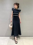 【リリーブラウン/Lily Brown】のフリルドッキングニットワンピース BLK[009]|ID: prp329100004682540 ipo3291000000033817019