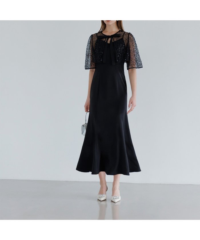 【レジャ/Leja】のLEJA-ビジューボレロマーメイドワンピースドレス 結婚式 レディース インテリア・キッズ・メンズ・レディースファッション・服の通販 founy(ファニー) https://founy.com/ ファッション Fashion レディースファッション Fashion for Women アウター Coat / Outerwear Collection ボレロ・ショート丈ジャケット / ドレス羽織りに Boleros & Short Jackets ワンピース Dresses フォーマル・パーティードレス・結婚式用ドレス Elegant & Casual Dresses オケージョン Occasion Wear スパンコール Sequins, Sequin Embellishment ドレス Dress, One-Piece ビジュー Bijou, Jewel-like Accent フェミニン Feminine, Girly フォーマル Formal, Dressy フレア Flare, Flared フロント Front, Front Design ボレロ Bolero, Short Cardigan マーメイド Mermaid, Fishtail Silhouette リボン Ribbon, Bow エレガント 上品 Elegant 結婚式 Wedding 披露宴 Wedding Reception 二次会 After Party |ID: prp329100004682543 ipo3291000000033920966