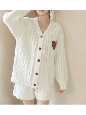 【ジェラート ピケ/gelato pique】のハートアランカーディガン 人気、トレンドファッション・服の通販 founy(ファニー) ファッション Fashion レディースファッション Fashion for Women トップス・カットソー Cut & Sew Tops カーディガン・羽織り Layered Style Cardigans カーディガン Cardigan, Knitwear ショート Short, Short Length 人気 Popular, Best Seller |ID:prp329100004682762