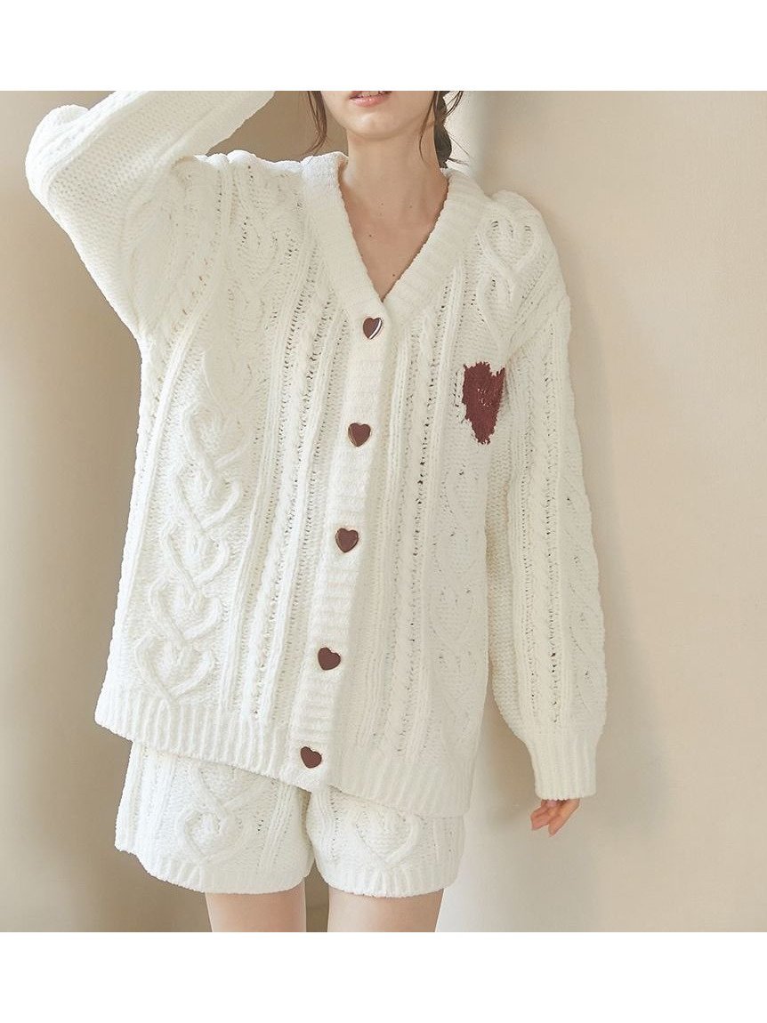 【ジェラート ピケ/gelato pique】のハートアランカーディガン 人気、トレンドファッション・服の通販 founy(ファニー) 　ファッション　Fashion　レディースファッション　Fashion for Women　トップス・カットソー　Cut & Sew Tops　カーディガン・羽織り　Layered Style Cardigans　カーディガン　Cardigan, Knitwear　ショート　Short, Short Length　人気　Popular, Best Seller　 other-1|ID: prp329100004682762 ipo3291000000033818582