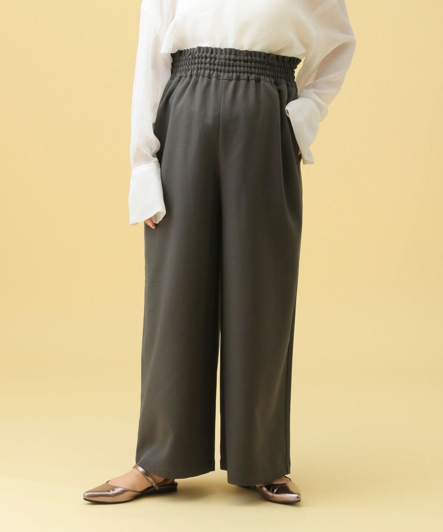 【レプシィム ローリーズファーム/LEPSIM LOWRYS FARM】の【産前・産後対応】マタニティ/ギャザーワイドパンツAW インテリア・キッズ・メンズ・レディースファッション・服の通販 founy(ファニー) ファッション Fashion キッズファッション Fashion for Kids ボトムス Bottoms おすすめ Recommended / Our Picks 人気 Popular, Best Seller 冬 Winter / This Winter グレー18|ID: prp329100004682827 ipo3291000000034571379