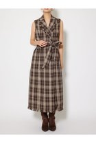 【リエンダ/rienda】のフリンジロングベスト 人気、トレンドファッション・服の通販 founy(ファニー) ファッション Fashion レディースファッション Fashion for Women アウター Coat / Outerwear Collection トップス・カットソー Cut & Sew Tops ベスト&ジレ / 重ね着スタイル Vests & Gilets カットソー Cut and Sewn Top スマート Smart, Elegant チェック Check, Plaid, Tartan トレンド Trend, Trending Now フェミニン Feminine, Girly フロント Front, Front Design ボトム Bottoms, Lower Wear ヨーク Yoke, Yoke Design ロング Long, Long-Length ワイド Wide, Wide Fit 再入荷 Restock / Back in Stock thumbnail 柄BRN5|ID: prp329100004682860 ipo3291000000033819203