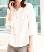【オフオン/ofuon】のサテンジョーゼットVネックブラウス/洗える/WEB限定サイズあり ホワイト|ID: prp329100004682942 ipo3291000000033819863