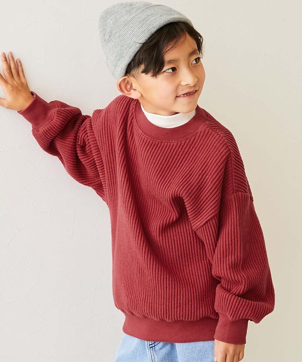 【デビロック/devirock / KIDS】ののびーるストレッチワッフル BIGシルエット トレーナー トレーナー トップス 25AW インテリア・キッズ・メンズ・レディースファッション・服の通販 founy(ファニー) 　ファッション　Fashion　キッズファッション　Fashion for Kids　トップス・カットソー　Cut & Sew Tops　インナー　Innerwear　ストレッチ　Stretch, Stretchy Fabric　トレンド　Trend, Trending Now　トレーナー　Sweatshirt, Trainer　ワッフル　Waffle, Waffle Knit　おすすめ　Recommended / Our Picks　2025年　2025　2025-2026秋冬・A/W　Autumn/Winter 2025–26 AW25–26　006-ボルドー|ID: prp329100004683014 ipo3291000000034522895