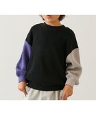 【デビロック/devirock / KIDS】ののびーるストレッチワッフル BIGシルエット トレーナー トレーナー トップス 25AW 007-ブラック-グレージュ|ID: prp329100004683014 ipo3291000000035166579