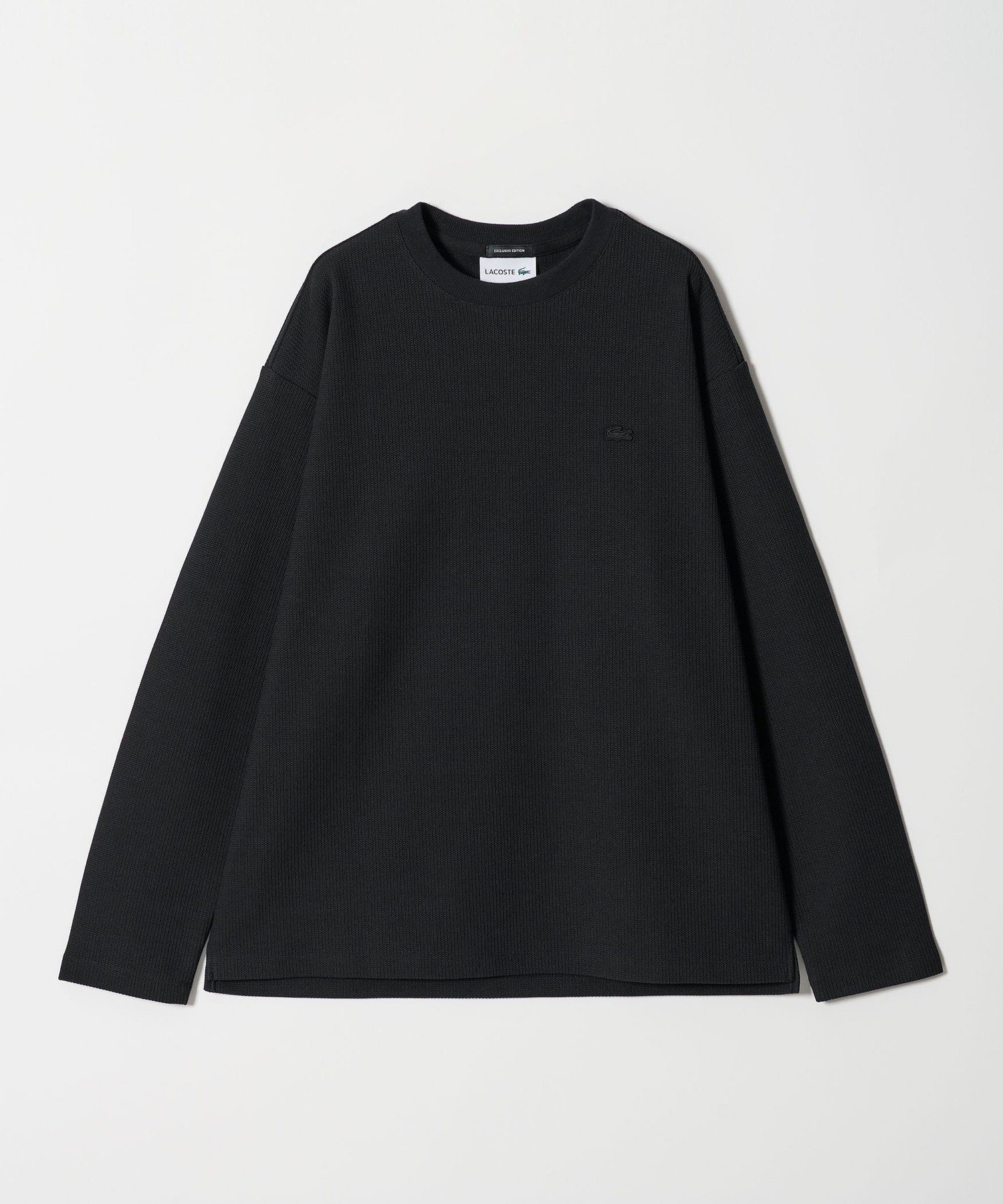 【ビューティ&ユース ユナイテッドアローズ/BEAUTY&YOUTH / UNITED ARROWS / MEN】のLACOSTE for BEAUTY YOUTH ワントーン ロングスリーブ Tシャツ インテリア・キッズ・メンズ・レディースファッション・服の通販 founy(ファニー) 　ファッション　Fashion　メンズファッション　Fashion for Men　鹿の子　Piqué, Kanoko Fabric　ショート　Short, Short Length　ジャケット　Jacket, Outerwear　スタンダード　Standard, Basic　スラックス　Slacks, Dress Pants　スリーブ　Sleeve, Long Sleeve / Short Sleeve　デニム　Denim, Jeans Material　バランス　Balance, Style Balance　フランス　France, French　ポロシャツ　Polo Shirt, Collared Tee　別注　Limited Edition, Custom Order　メンズ　Men's, Menswear　リラックス　Relax, Relaxed Fit　ロング　Long, Long-Length　エレガント 上品　Elegant　BLACK|ID: prp329100004683155 ipo3291000000034052739